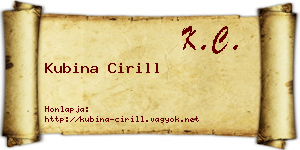 Kubina Cirill névjegykártya